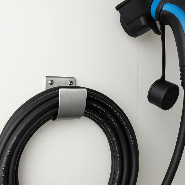 an der Wand zusammengerolltes Kabel